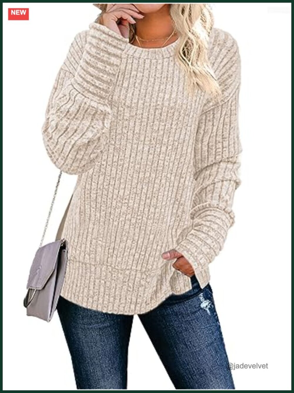 Womens Long Sleeve Crew Neck Tunic Sweater Lightweight Casual Pullover